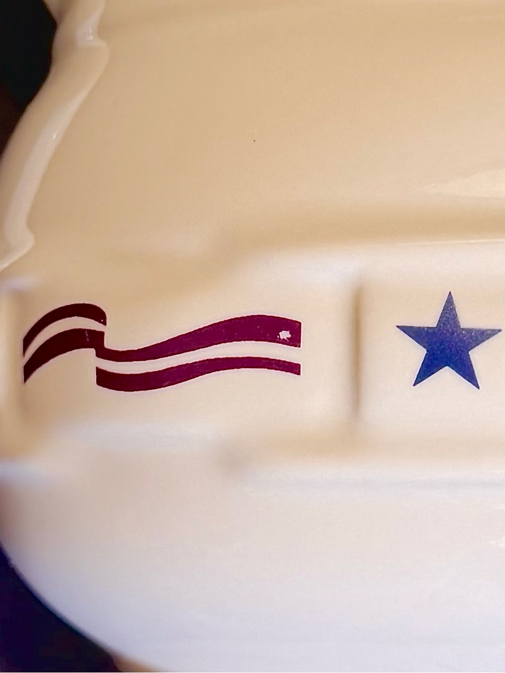 Longaberger Pottery Large “All American” 🇺🇸 Pitcher w/Blue Stars & Red Stripes - Picture 8 of 11